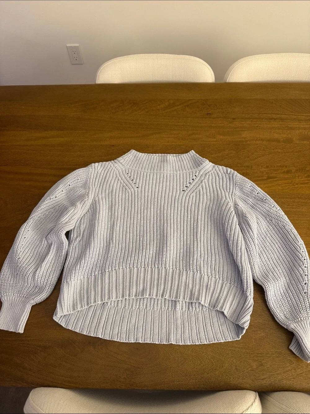 J. Crew XXS Light Blue Ribbed Mock-Neck Sweater